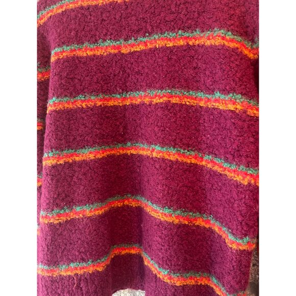 Madewell Womens Burgundy Striped Sweater With Alpaca Blend Long Sleeve Crewneck - Picture 6 of 6